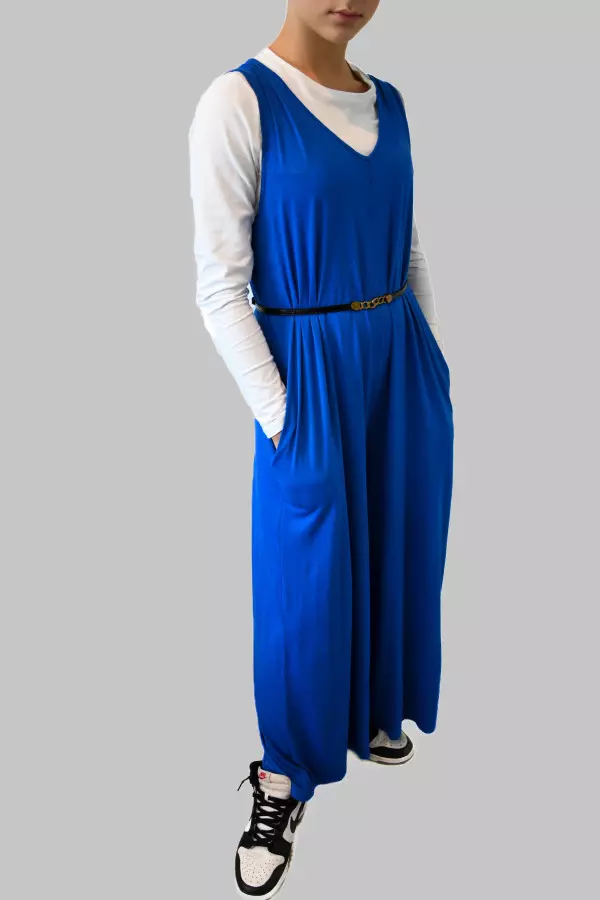 Royal Blue Jumpsuit with Pockets