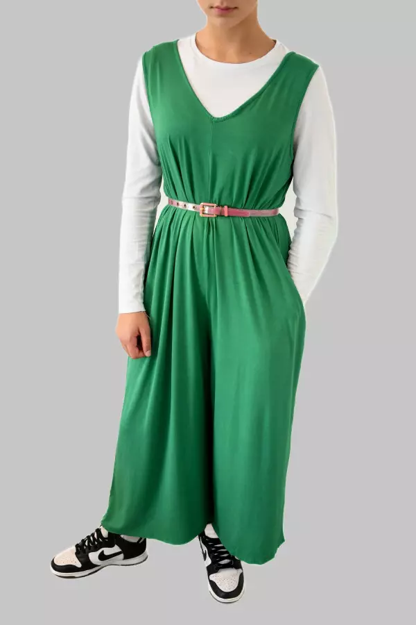 Green Jumpsuit with Pockets