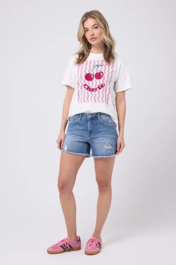 Distressed Denim Shorts