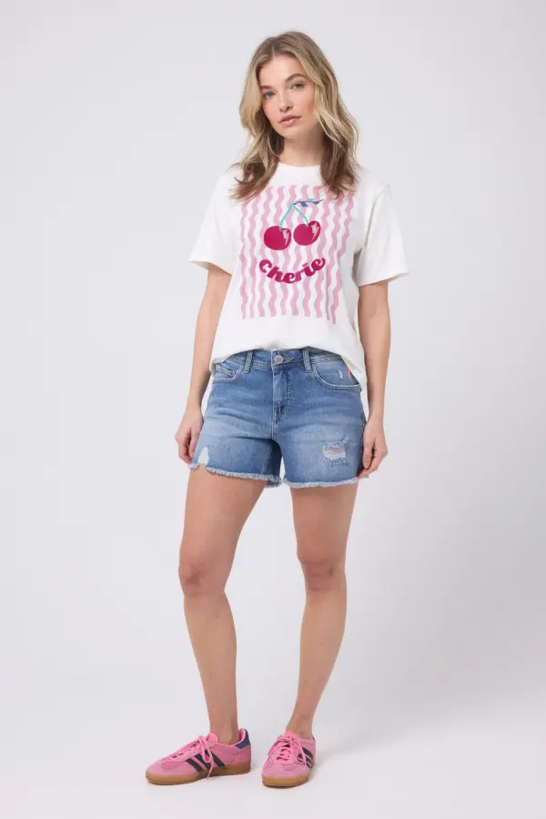 Distressed Denim Shorts