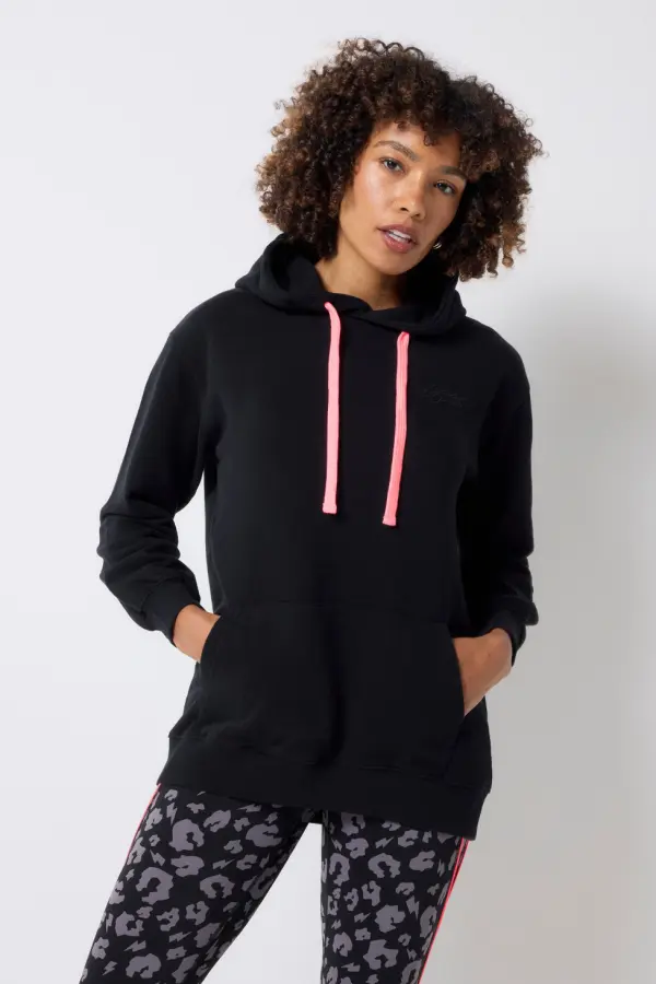 Black Longline Hoodie