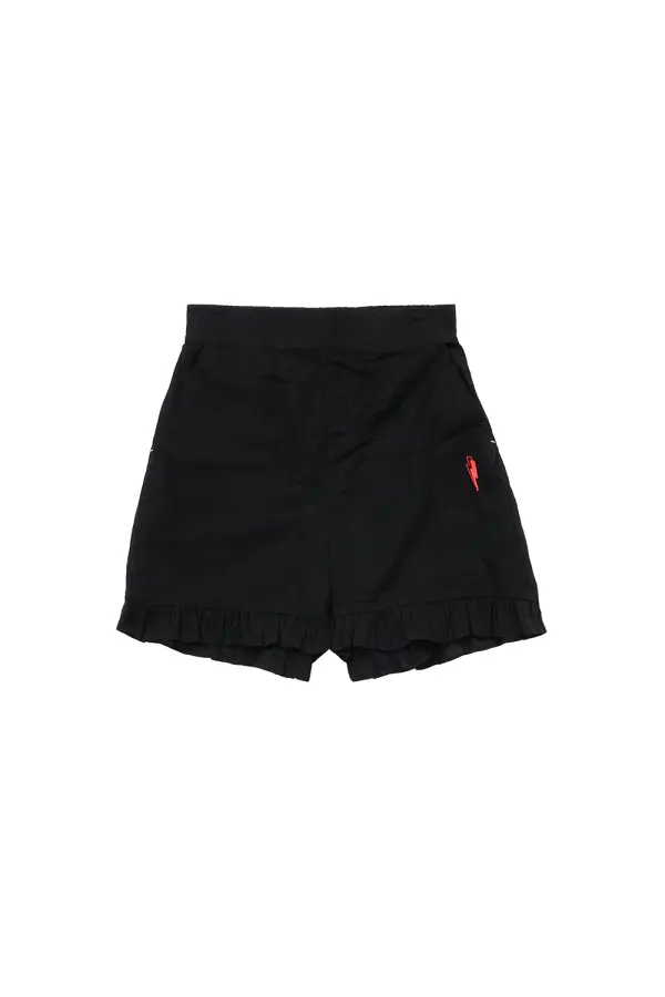 Black Frill Hem Shorts