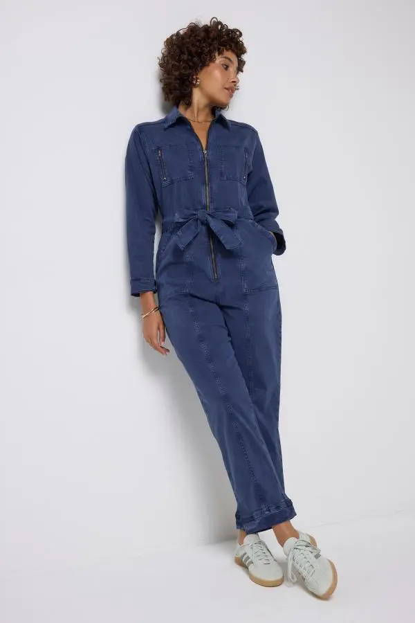 Ink Blue Utility Jumpsuit with TENCEL Lyocell