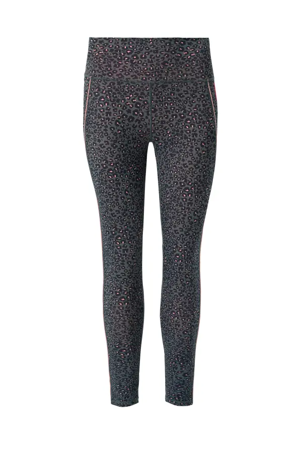 Khaki Micro Floral Full Length Lightweight Leggings
