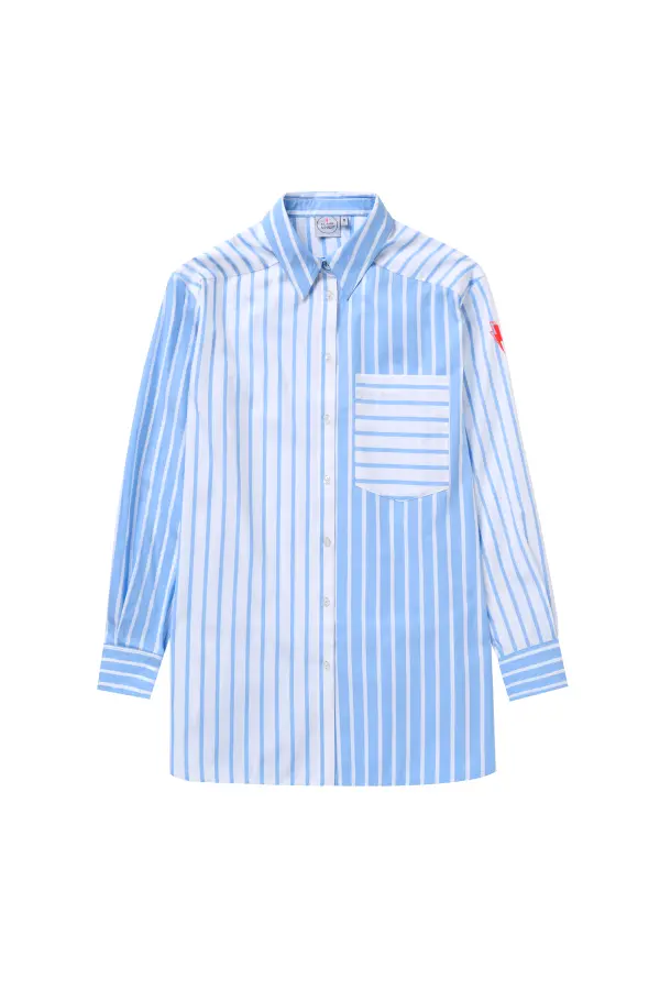 Blue with White Stripe Oversized Shirt