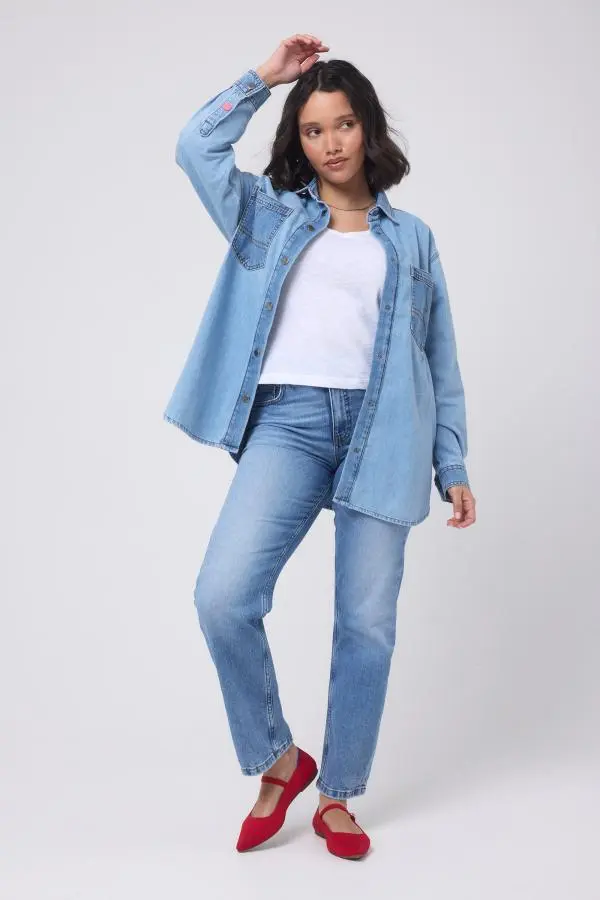 Pale Indigo Relaxed Denim Shirt