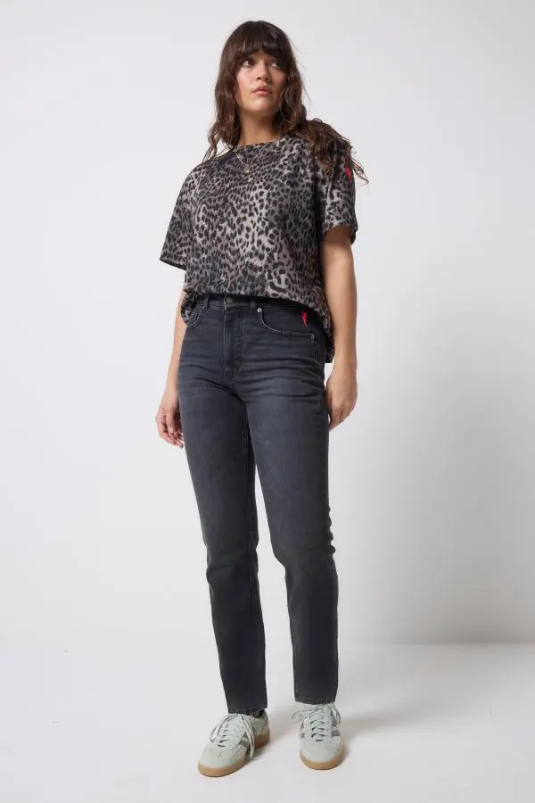 Washed Black Boyfriend Jeans