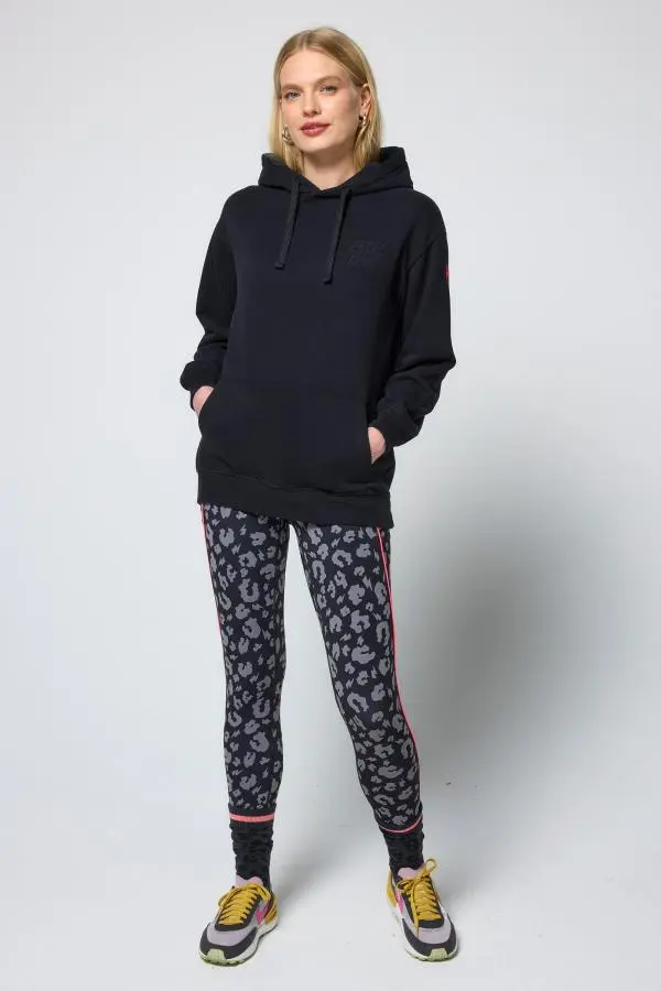 Black Multi Neon Bolt Longline Hoodie