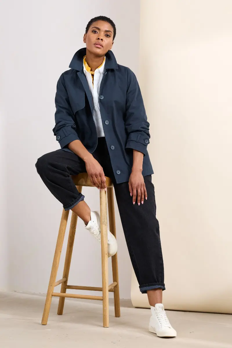 Pockets For Women Ash Tree Short Cotton Mac