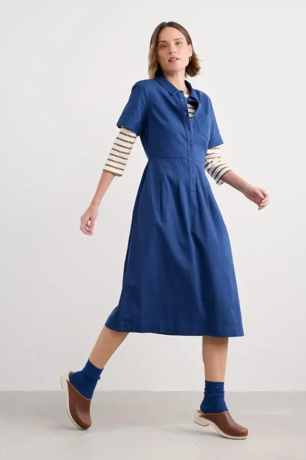 Birch Glade Organic Cotton Midi Shirt Dress