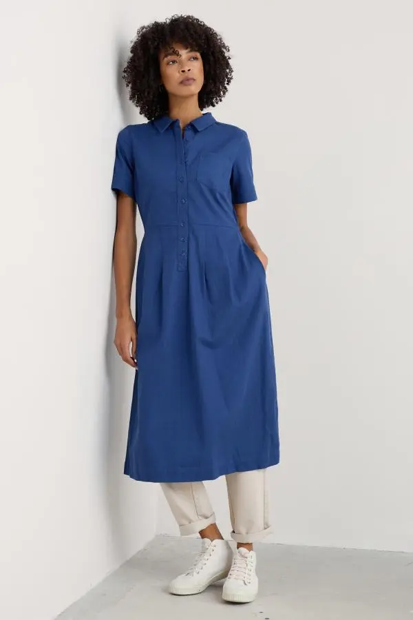 Birch Glade Organic Cotton Midi Shirt Dress