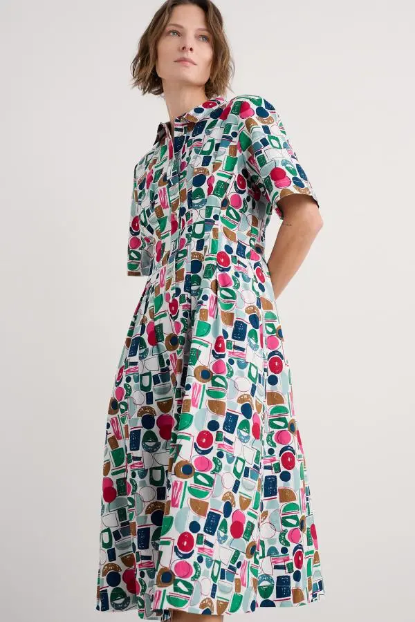 Wild Liquorice Shirt Dress in GOTS-Certified Organic Cotton
