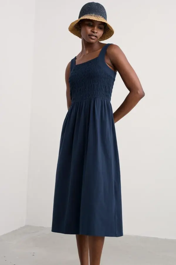 Summer Buoy Jersey Smocked Dress