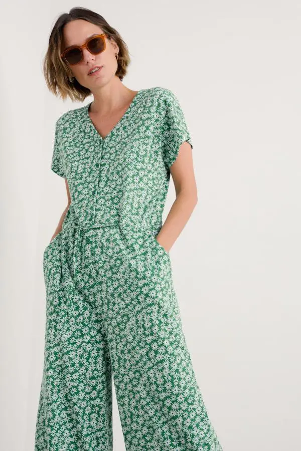 Rose Trellis Wide Leg Jumpsuit