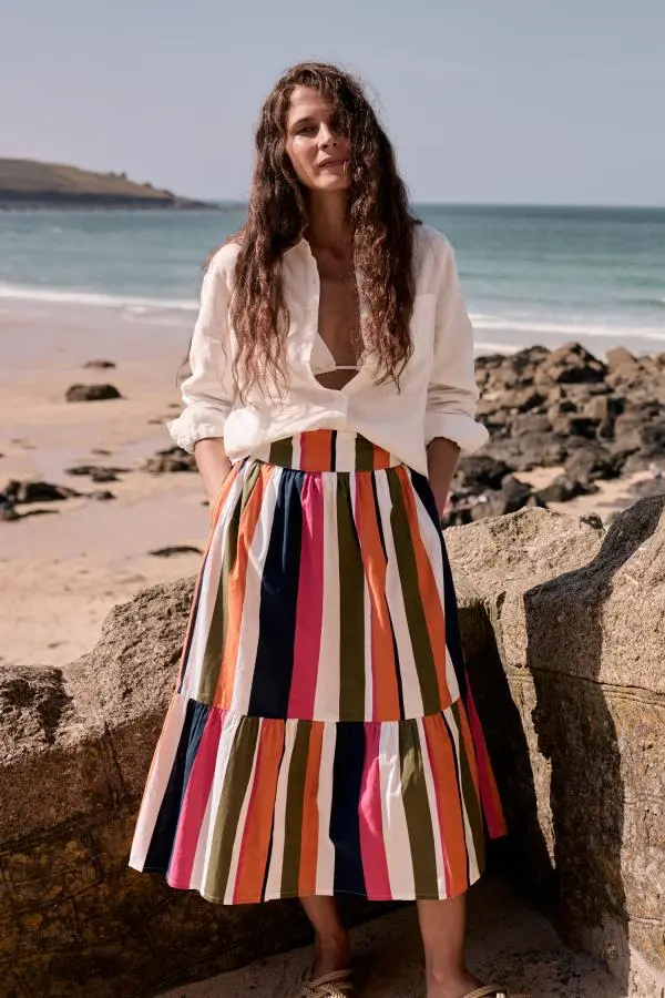 Cranesbill Striped Tiered Skirt
