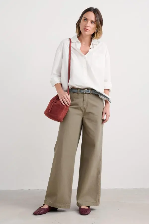 Milly Wide Leg Denim Trousers