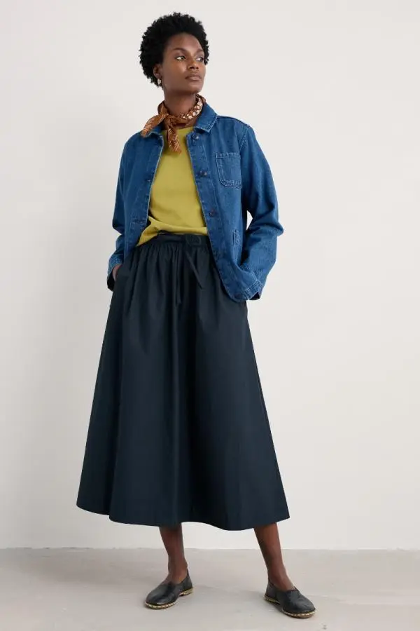 Lake Ankle Length Skirt in GOTS-Certified Organic Cotton