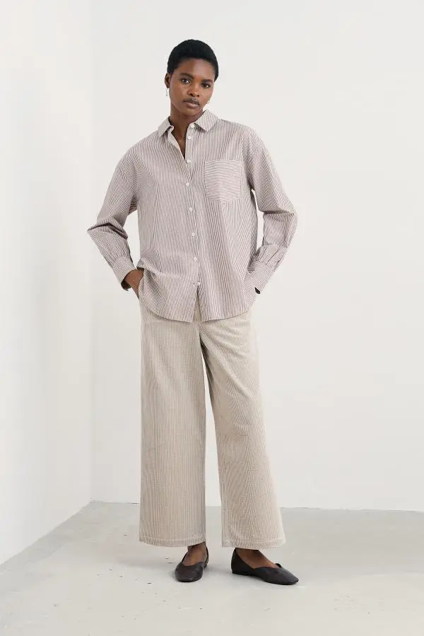 Sea Path Oversized Poplin Shirt