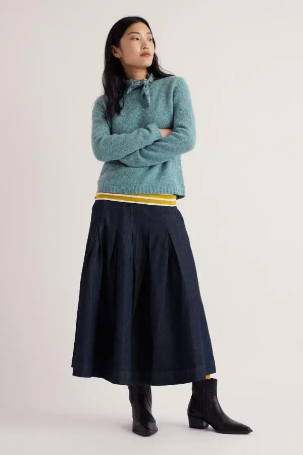 Rosewall A-line Midi Skirt