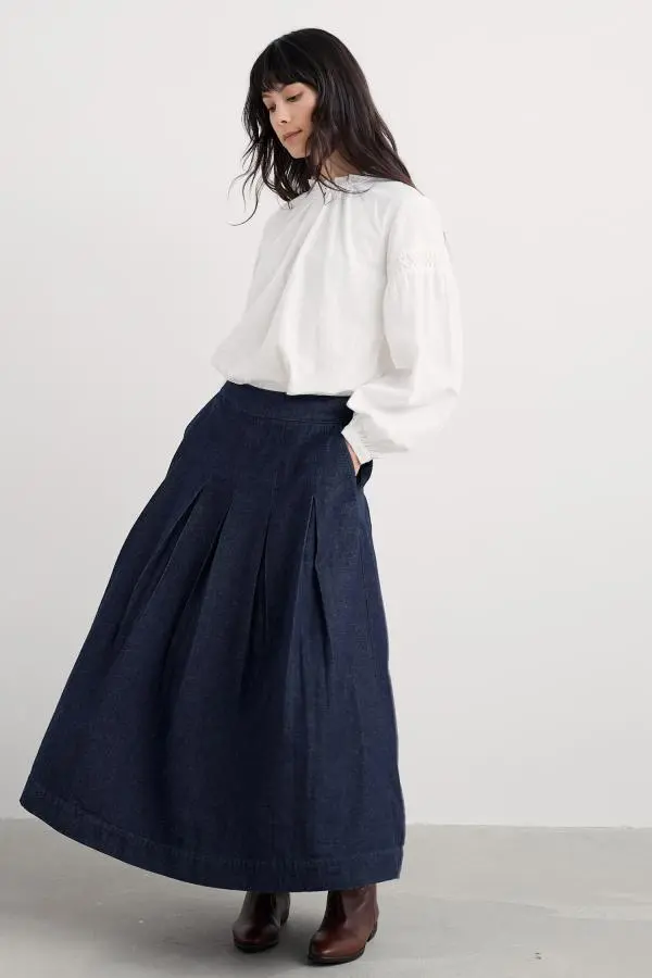 Rosewall A-line Midi Skirt