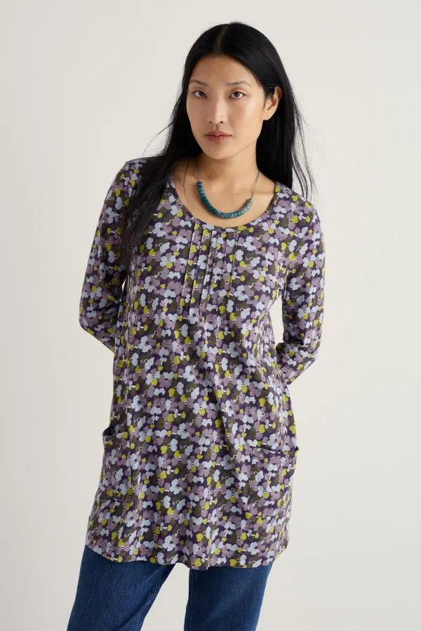 Busy Lizzy 3/4 Sleeve Slub Jersey Tunic