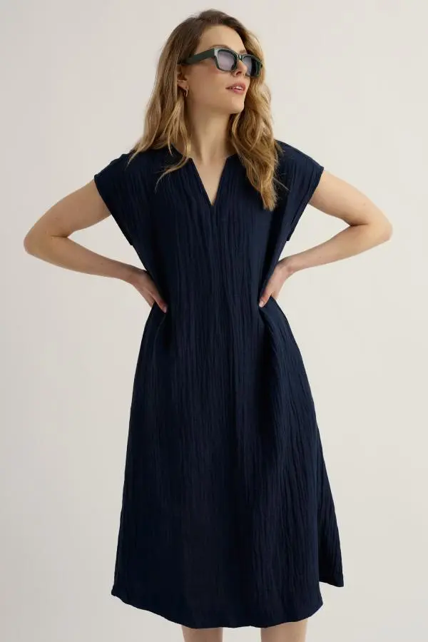 Sand Patterns Dress in GOTS-Certified Organic Cotton