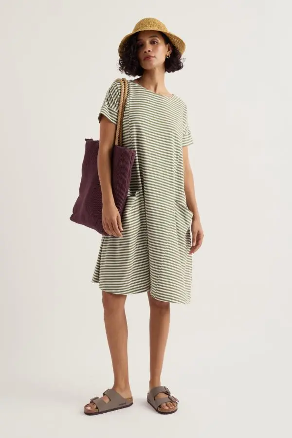 Mill Pool Short Sleeve Jersey Swing Dress
