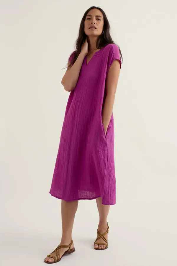 Sand Patterns Dress in GOTS-Certified Organic Cotton