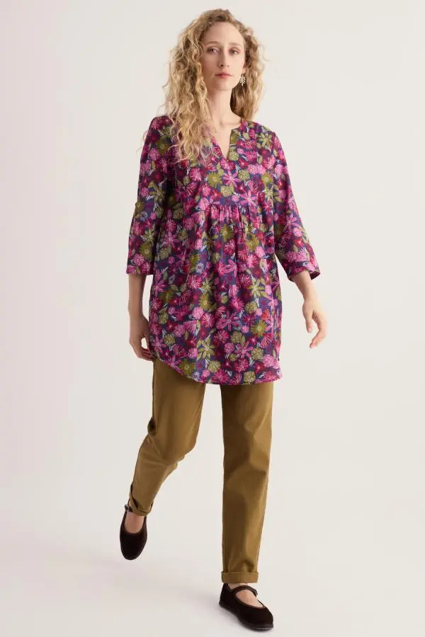 Op Art Organic Cotton Tunic Top