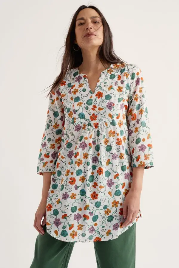 Op Art Organic Cotton Tunic Top