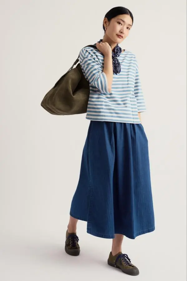 Eskelli A-Line Skirt in GOTS-Organic Cotton Denim