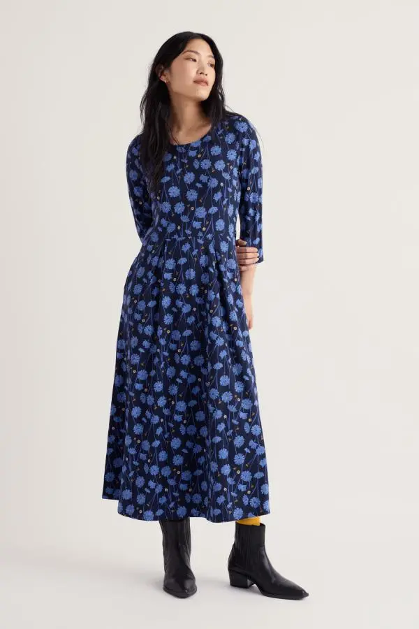 Veronica Midi Dress in GOTS-Certified Organic Cotton Jersey