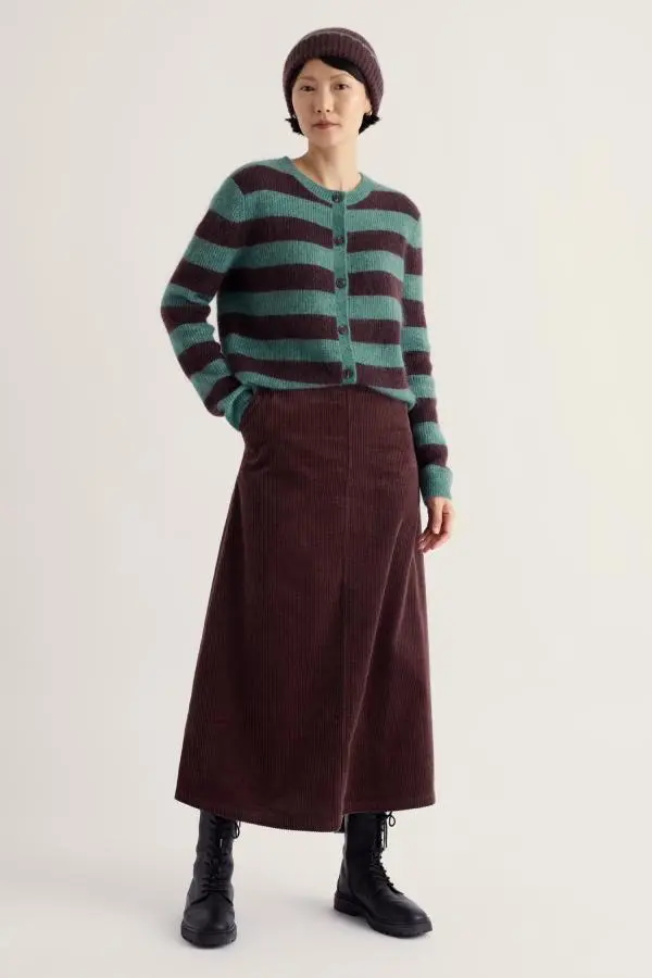 Window Wren Cord Midi Skirt