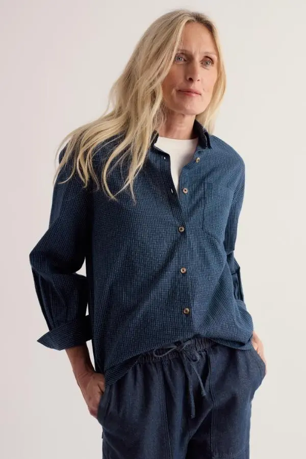Sea Path Oversized Poplin Shirt