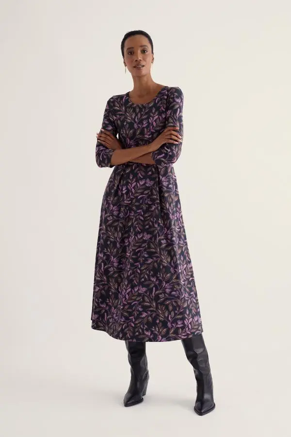 Veronica Midi Dress in GOTS-Certified Organic Cotton Jersey