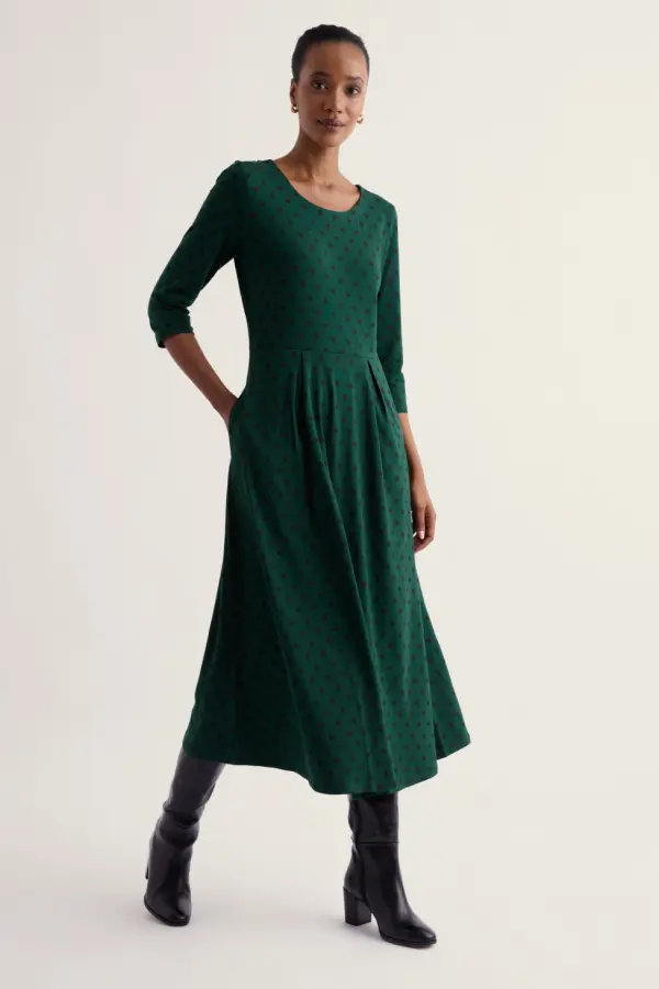 Veronica Midi Dress in GOTS-Certified Organic Cotton Jersey