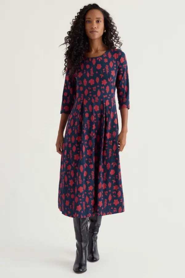 Veronica Midi Dress in GOTS-Certified Organic Cotton Jersey