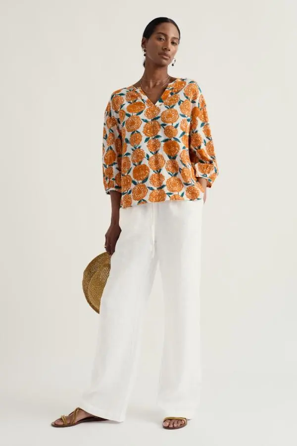 Tide Flow Wide Leg Linen Trousers