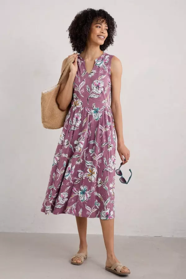 Shelter Bay Sleeveless Jersey Midi Dress