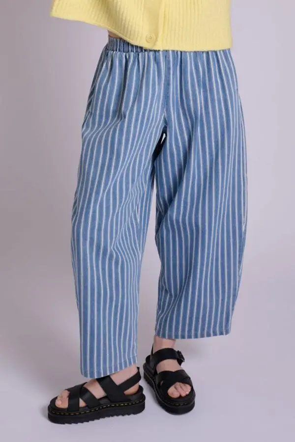 Ottie Trousers - Light Wash Denim Stripe