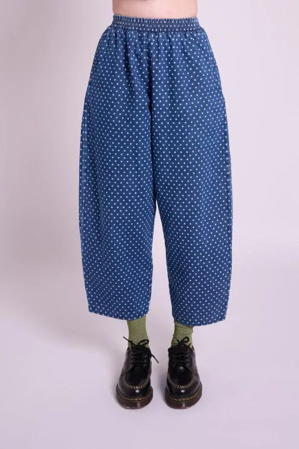 Ottie Dotty Trousers - Mid Wash Denim