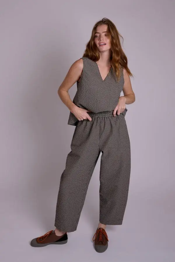Textured Gingham Ottie Trousers