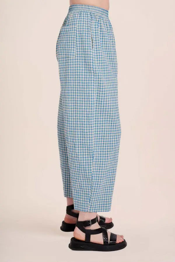 Peggy Trousers - Seafoam Rustic Gingham