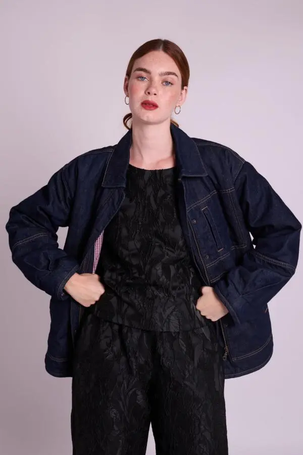 Aimee Denim Collared Jacket