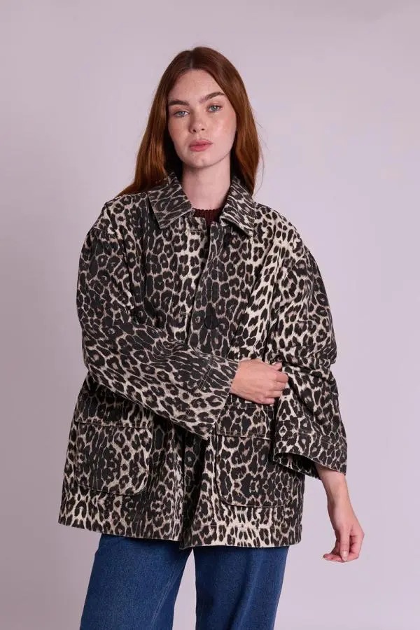 Sienna Jacket - Leopard Denim