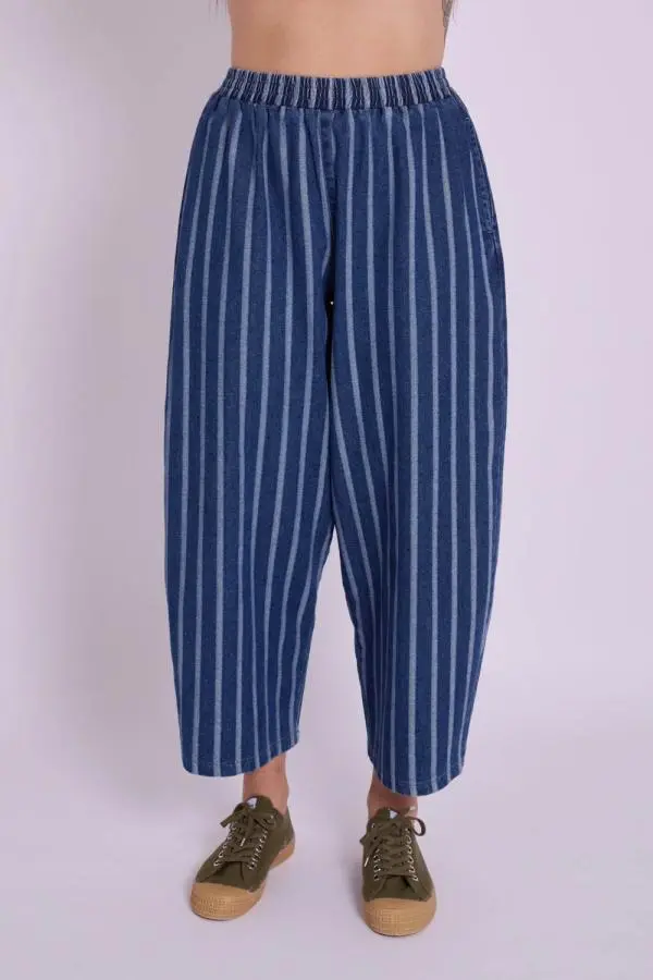 Ottie Denim Trousers - Herringbone Stripe