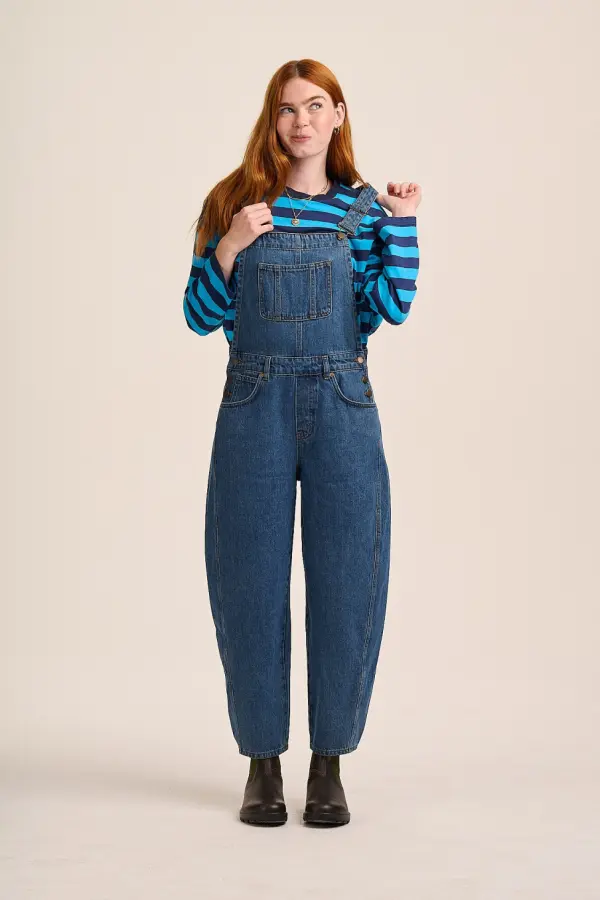 Suki Dungarees - Mid Wash