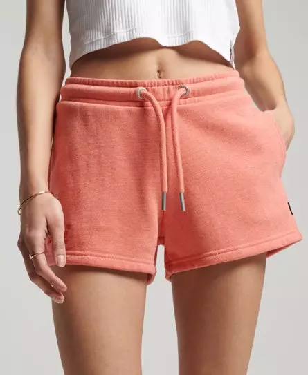 Superdry Women s Organic Cotton Vintage Logo Jersey Shorts Cream LA Coral Marl
