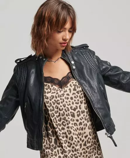 Pockets For Women Superdry Women s Vintage Leather Moto Racer