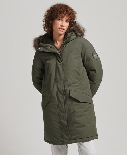 Superdry Women s Down Everest Parka Khaki Dark Khaki